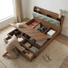 Solid Wood Storage Bed Frame featuring modern design and under-bed storage in an organized bedroom.