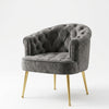 Luxury Tufted Velvet Barrel Dining Chair with plush tufted upholstery and gold legs
