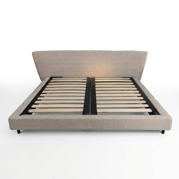 Modern Hotel Upholstered Platform Bed Frame with a sleek design and sturdy wooden slats for mattress support.