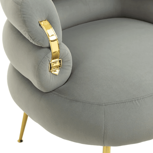 Perfect Dealz Velvet Accent Armchair with Footstool