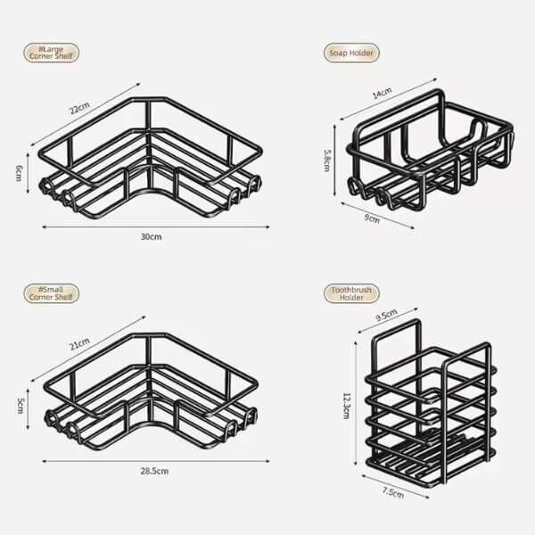 4Pc Bathroom Organizer Shelf image 1