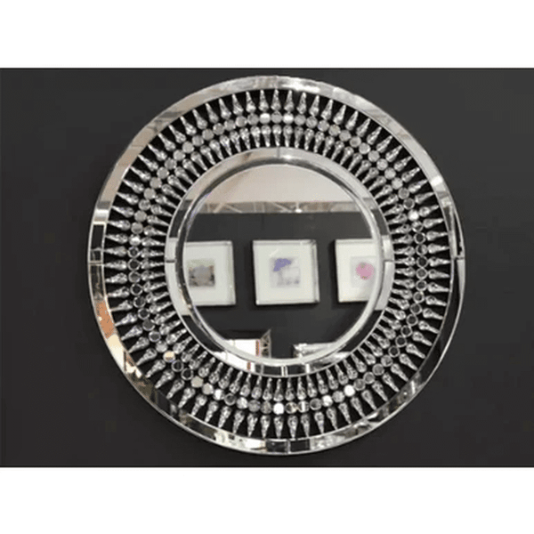 Perfect Dealz Elegant Crystal Teardrop Round Wall Mirror