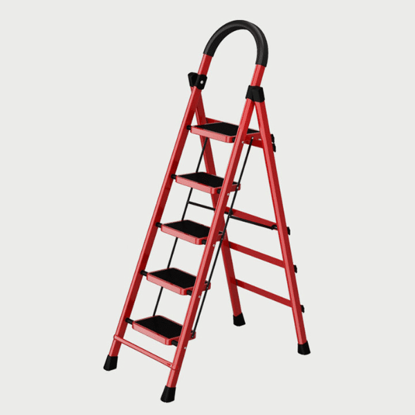 5 Step Foldable Steel Ladder image 1