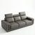 3 Seater Sofa with Adjustable Headrests in modern gray leather finish, featuring adjustable headrests for personalized comfort.