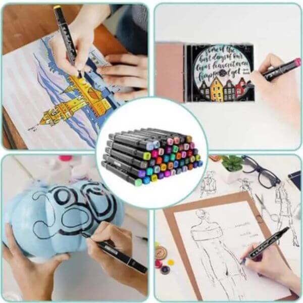 Perfect Dealz 120Pcs Art Sketch Drawing Twin Marker Painting Pen Set
