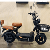 48V Adventure Electric Bike in black with brown seat, perfect for urban commuting and weekend rides.