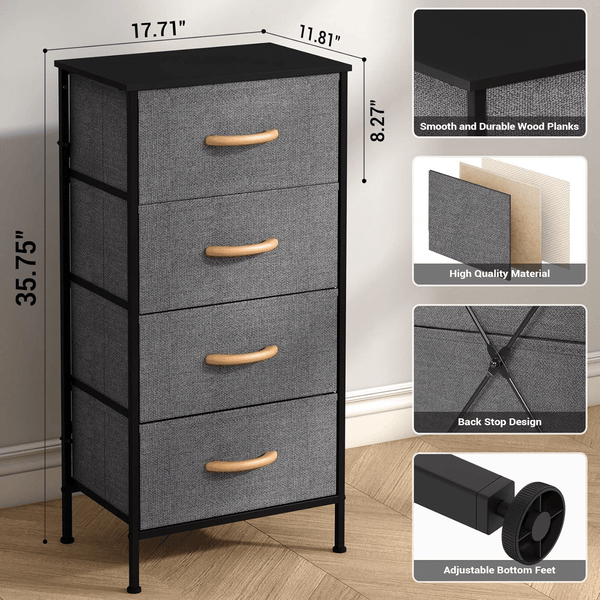 Perfect Dealz 4 Layer Fabric Storage Chest of Drawer