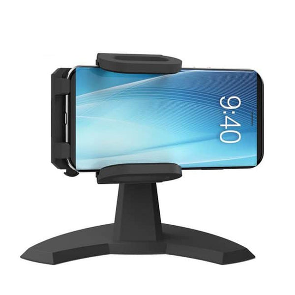 Desk Call Desktop Phone Mount displaying a mobile device securely in position for hands-free use.