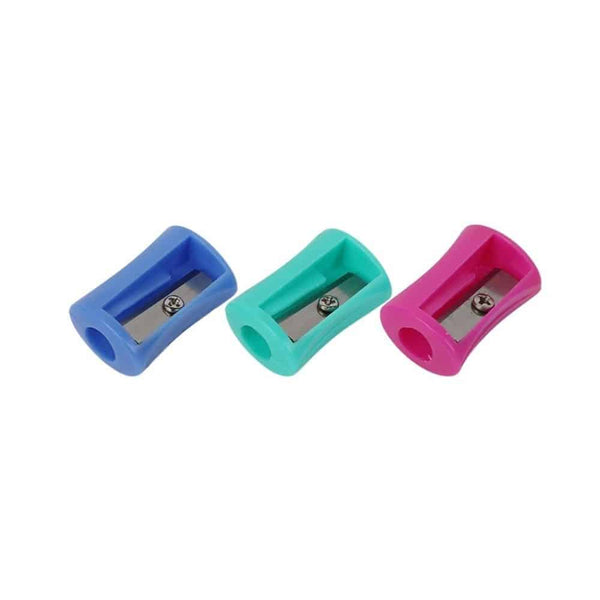 Cylindrical Pencil Sharpener 48 pcs in blue, green, and pink colors for easy sharpening.