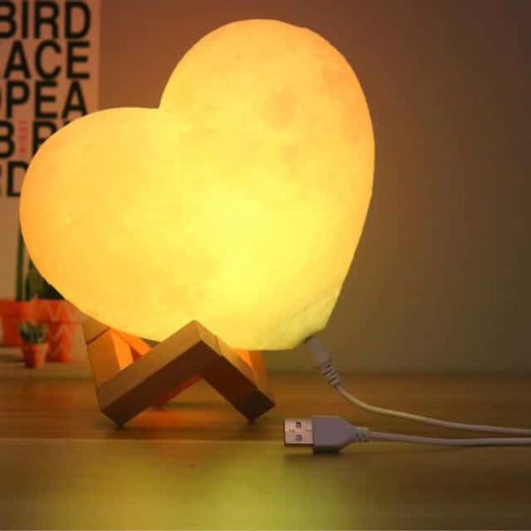 3D Heart Moon Lamp 20CM image 0