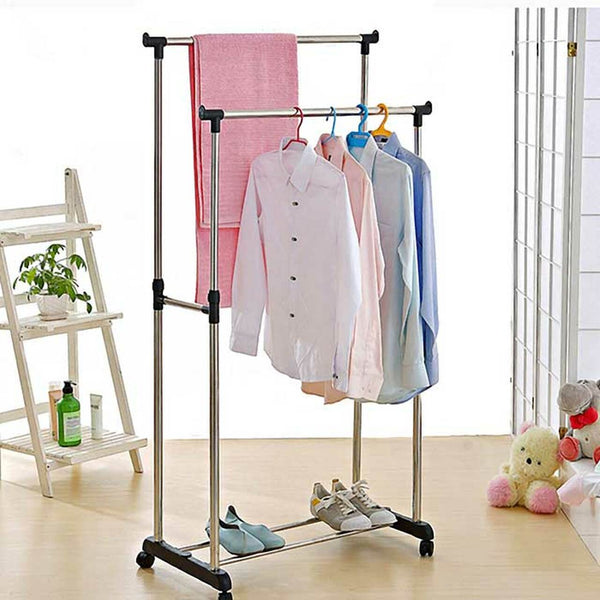Stainless Steel Double Pole Clothing Rail image 0