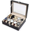 Glass Top 10 Watch Leather Box image 0