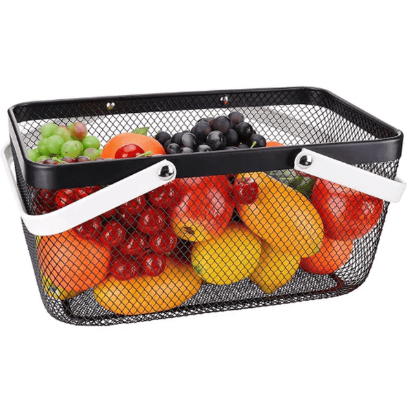 Perfect Dealz Mesh Fruit Basket with Wooden Handle