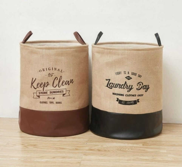 Cylindrical Laundry Basket Storage Bin image 0