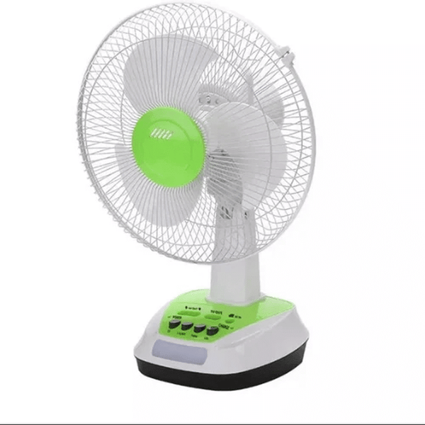 Perfect Dealz Rechargeable Solar-Powered 12-Inch AC/DC Fan