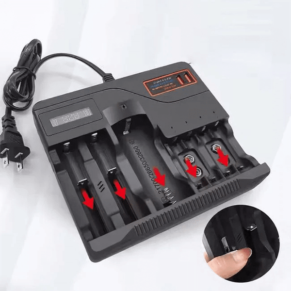 Perfect Dealz Smart Multi-Slot Battery Charger for Rechargeable Batteries