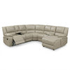 Wembley Luxury Recliner Sectional Couch in a light beige color, featuring adjustable recliners and spacious seating.