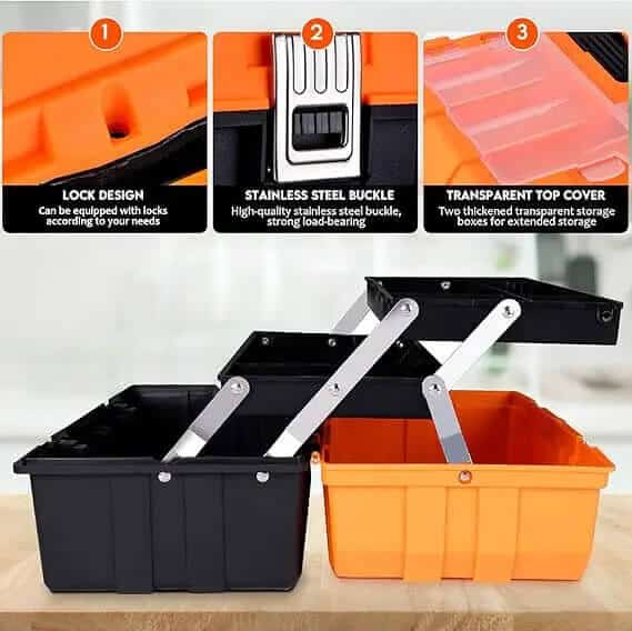 Perfect Dealz Three Layer Folding Hardware Tool Box 22CM