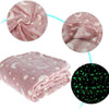 Perfect Dealz Glow in The Dark Soft Star Moon Pink Blanket
