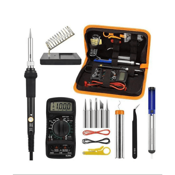 60W Soldering Iron Kit with Digital Multimeter image 0