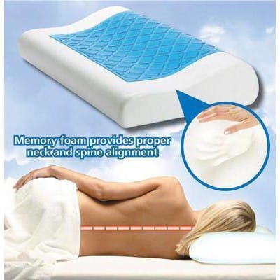 So Cool Pillow Memory Comfort Ergonomic Pillow with memory foam for spinal alignment.