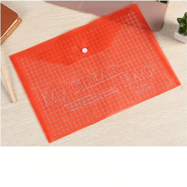 Pack of 12 A4 Plastic Gridding Button Document File Folder image 2