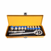 Perfect Dealz 12 Pieces Socket Set 1/2'' with Extension Bar and Case