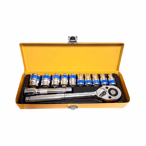 Perfect Dealz 12 Pieces Socket Set 1/2'' with Extension Bar and Case