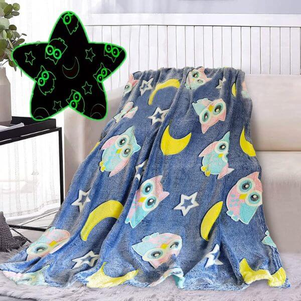 Perfect Dealz Glow in The Dark Owl Throw Blanket