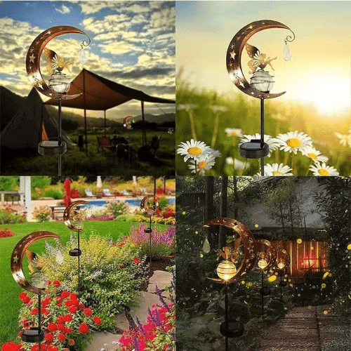 Angelic Solar Garden Light with Decorative Wind Chimes enhancing outdoor spaces with soft illumination and wind chime sounds.