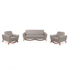 Xander Premium Office Sofa Suite featuring modern design in grey with elegant wooden accents.