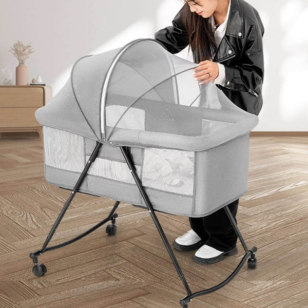 Perfect Dealz Baby Rocker Bassinet Crib & Co-Sleeper with Detachable Mosquito Net