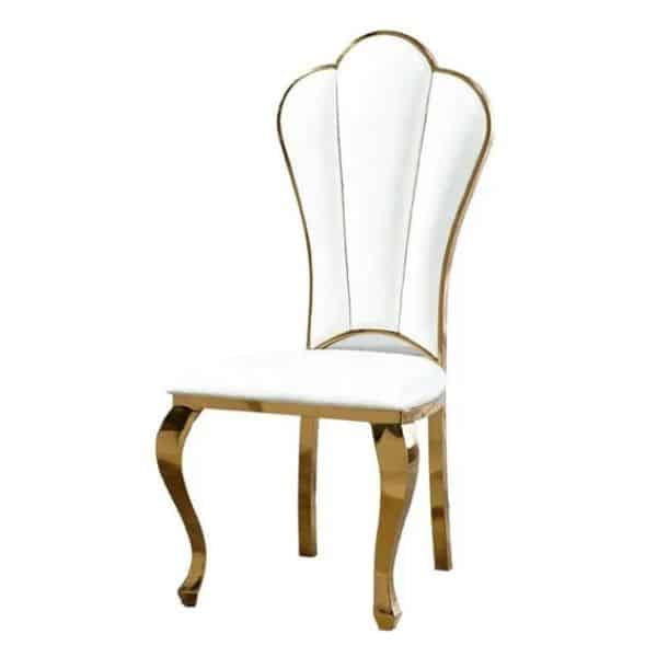 Perfect Dealz Elegant White and Gold Dining Chair