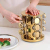 Perfect Dealz Spice Set 12 Glass Jars on 360 Rotating Stand