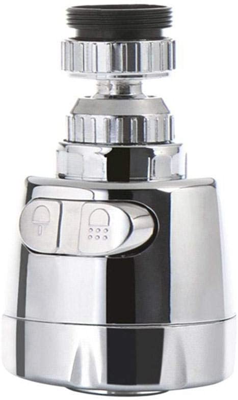 Anti-Splash Filter Nozzle Faucet Adapter with chrome finish and adjustable spray settings