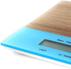 Digital Kitchen Scale with Tempered Glass with Bamboo Design showing a close-up of its stylish surface and display.