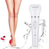 5 in 1 Facial Hair Removal Electric Face Brush next to smooth legs, demonstrating versatile skincare and hair removal.