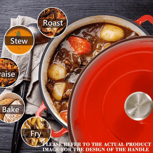 Perfect Dealz 30cm Premium Cast Iron Casserole Pot with Lid