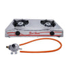 2 Burner Stainless Steel Gas Stove with Hose and Regulator image 0