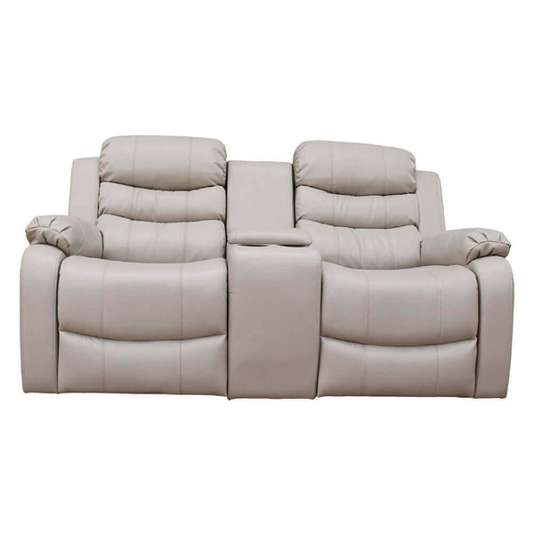 Air Leather Modern Sofa with plush seating and a central console, perfect for stylish living rooms.