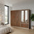 6-Door Wardrobe with Mirrored Doors and Storage Drawers