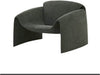 Modern Accent Single Sofa Chair with a sculptural shape in dark fabric, perfect for small living spaces.