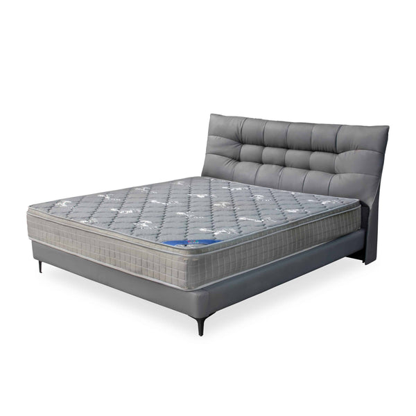 Elegant Upholstered Sleigh Bed with padded headboard and modern design, ideal for stylish bedroom setups.