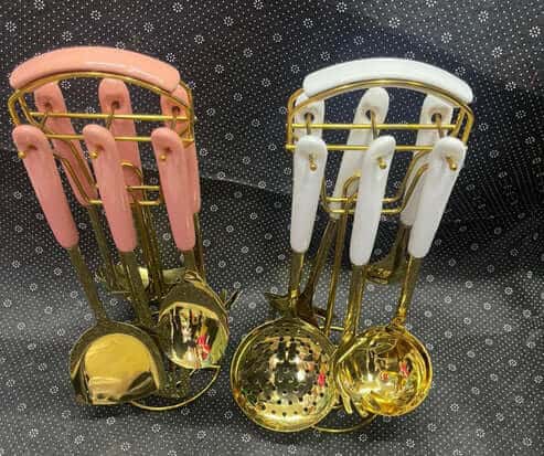 7 Piece Stainless Steel Luxury Cooking Utensils Set With Holder image 5