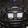 48W Portable LED Spot Light mounted on a rugged vehicle, designed for powerful illumination and durability in outdoor settings.
