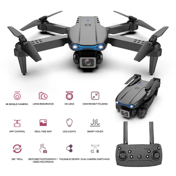 Falcon Wireless Drone featuring 4K camera, foldable design, and remote control for easy aerial photography.