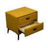 Meadow Lane Storage Side Table with two drawers in yellow, perfect for stylish storage in any room.