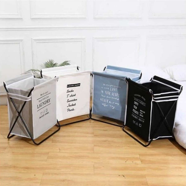 Steel Frame Collapsible Laundry Hamper Wash Day Laundry Basket image 0