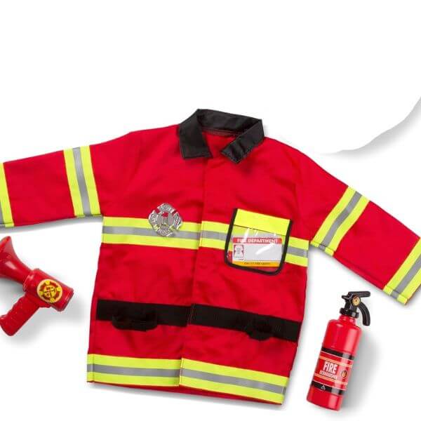 Perfect Dealz Fireman Role Play Costume Set with Accessories