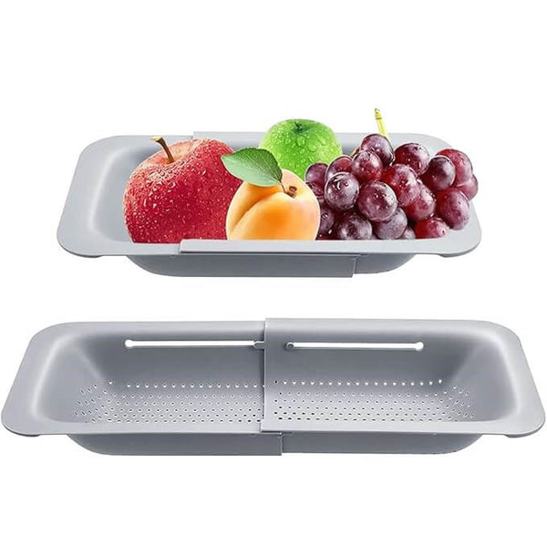 Extendable Over The Sink Kitchen Strainer and Colander Basket image 1